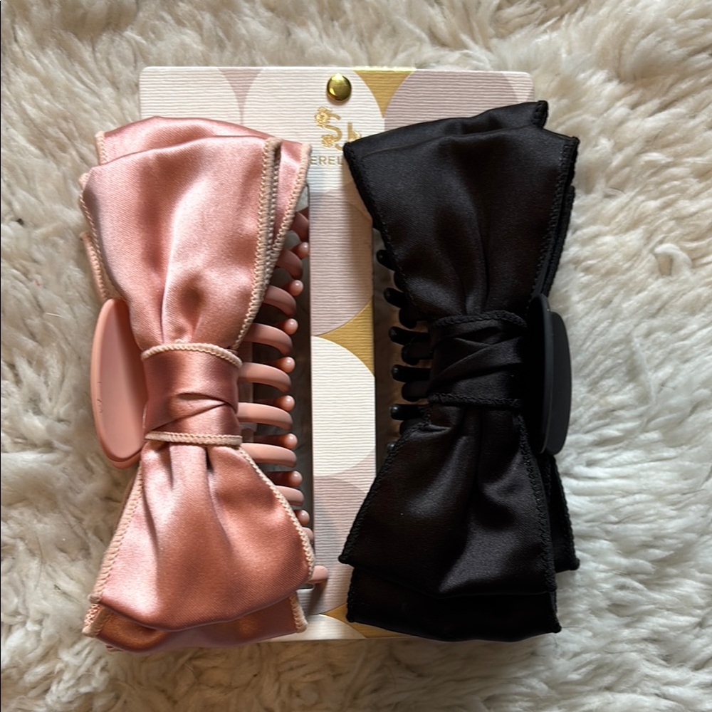 Pink and Black Hair Claw Clips